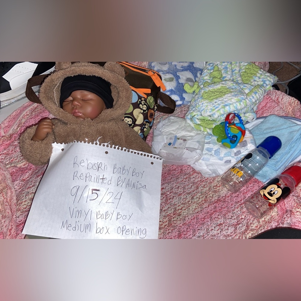 Reborn baby boy biracial vinyl
